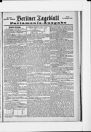 Berliner Tageblatt und Handels-Zeitung vom 19.11.1899