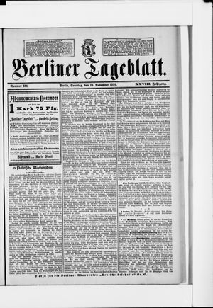 Berliner Tageblatt und Handels-Zeitung vom 19.11.1899