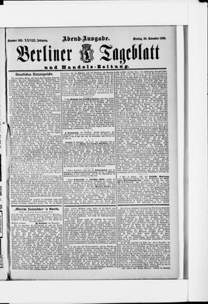 Berliner Tageblatt und Handels-Zeitung vom 20.11.1899