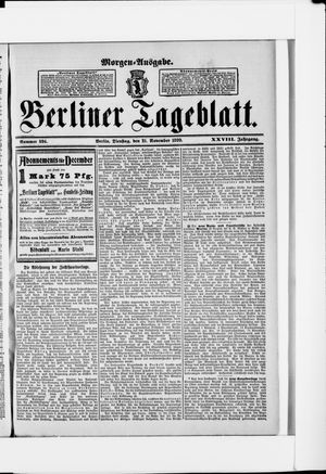 Berliner Tageblatt und Handels-Zeitung on Nov 21, 1899