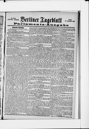 Berliner Tageblatt und Handels-Zeitung vom 22.11.1899