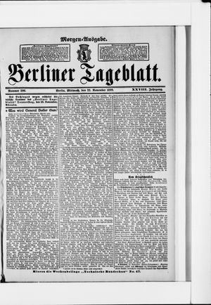 Berliner Tageblatt und Handels-Zeitung vom 22.11.1899