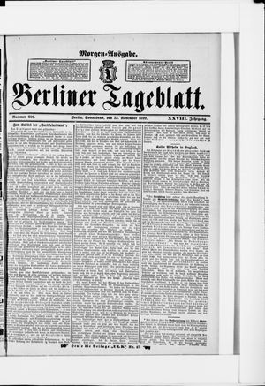 Berliner Tageblatt und Handels-Zeitung vom 25.11.1899