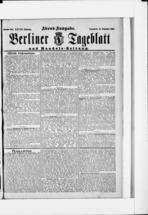 Berliner Tageblatt und Handels-Zeitung vom 25.11.1899