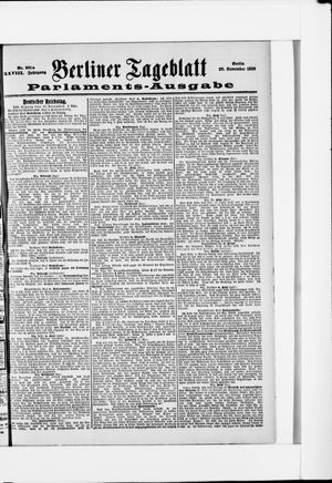 Berliner Tageblatt und Handels-Zeitung vom 26.11.1899