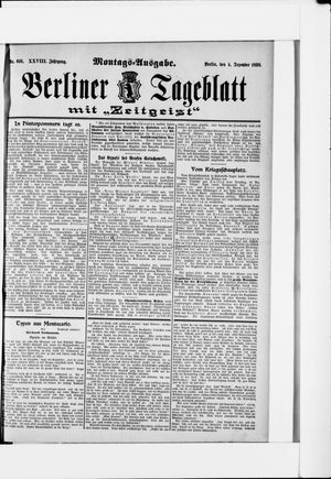 Berliner Tageblatt und Handels-Zeitung vom 04.12.1899