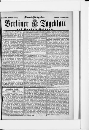 Berliner Tageblatt und Handels-Zeitung on Dec 7, 1899