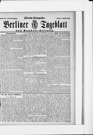 Berliner Tageblatt und Handels-Zeitung vom 08.12.1899