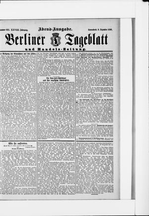 Berliner Tageblatt und Handels-Zeitung vom 09.12.1899