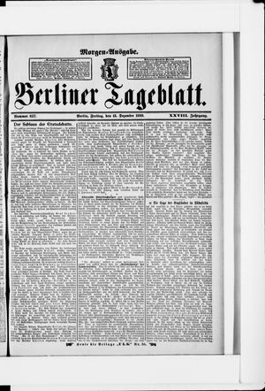 Berliner Tageblatt und Handels-Zeitung vom 15.12.1899