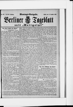 Berliner Tageblatt und Handels-Zeitung vom 18.12.1899