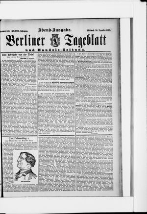 Berliner Tageblatt und Handels-Zeitung vom 20.12.1899