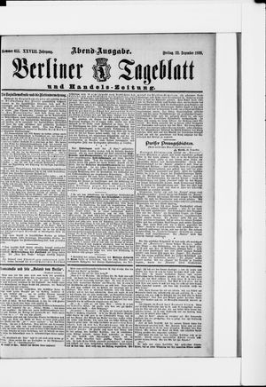 Berliner Tageblatt und Handels-Zeitung vom 22.12.1899