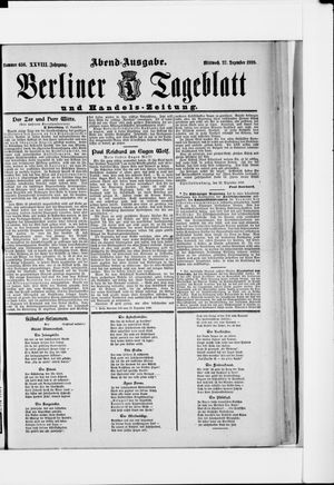 Berliner Tageblatt und Handels-Zeitung vom 27.12.1899