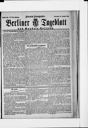 Berliner Tageblatt und Handels-Zeitung vom 28.12.1899
