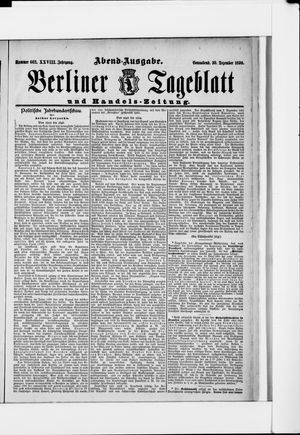 Berliner Tageblatt und Handels-Zeitung vom 30.12.1899