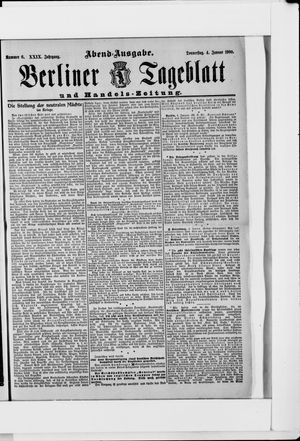 Berliner Tageblatt und Handels-Zeitung on Jan 4, 1900