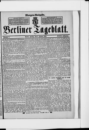 Berliner Tageblatt und Handels-Zeitung vom 05.01.1900