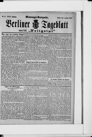 Berliner Tageblatt und Handels-Zeitung vom 08.01.1900