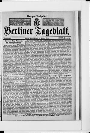 Berliner Tageblatt und Handels-Zeitung vom 10.01.1900