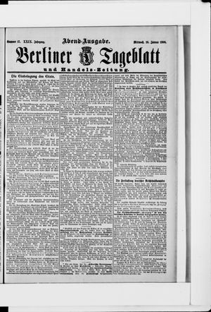 Berliner Tageblatt und Handels-Zeitung vom 10.01.1900