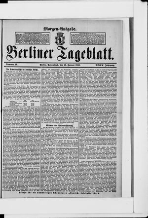 Berliner Tageblatt und Handels-Zeitung vom 13.01.1900