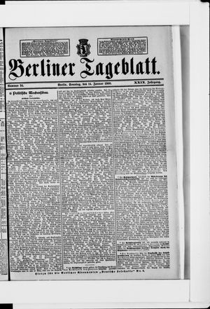 Berliner Tageblatt und Handels-Zeitung on Jan 14, 1900