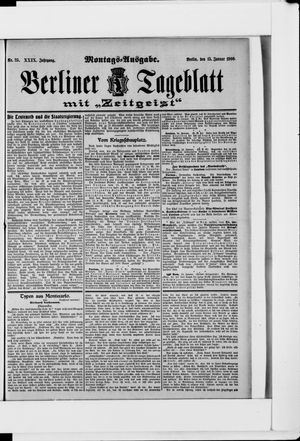 Berliner Tageblatt und Handels-Zeitung on Jan 15, 1900