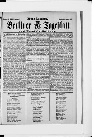 Berliner Tageblatt und Handels-Zeitung on Jan 15, 1900