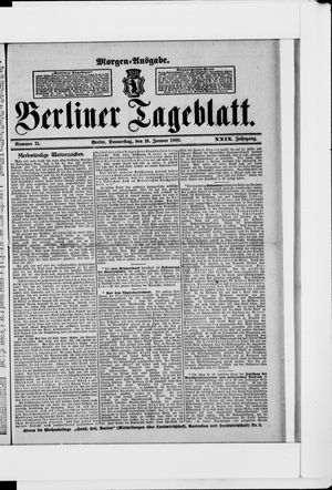 Berliner Tageblatt und Handels-Zeitung on Jan 18, 1900