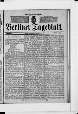 Berliner Tageblatt und Handels-Zeitung on Jan 19, 1900