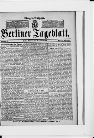 Berliner Tageblatt und Handels-Zeitung vom 24.01.1900