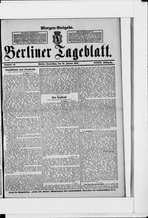 Berliner Tageblatt und Handels-Zeitung vom 25.01.1900