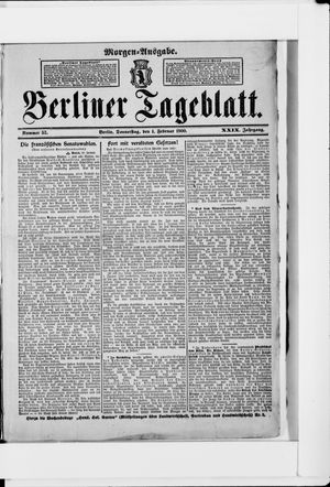 Berliner Tageblatt und Handels-Zeitung vom 01.02.1900
