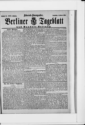 Berliner Tageblatt und Handels-Zeitung vom 01.02.1900