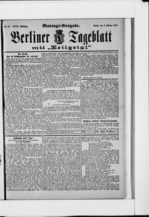 Berliner Tageblatt und Handels-Zeitung on Feb 5, 1900
