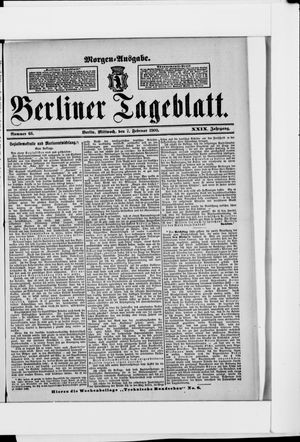 Berliner Tageblatt und Handels-Zeitung vom 07.02.1900