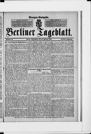 Berliner Tageblatt und Handels-Zeitung on Feb 10, 1900