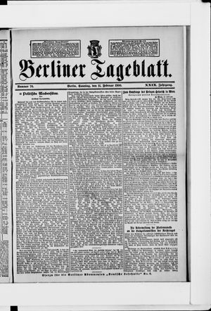 Berliner Tageblatt und Handels-Zeitung vom 11.02.1900