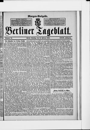 Berliner Tageblatt und Handels-Zeitung on Feb 13, 1900