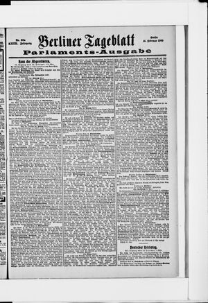 Berliner Tageblatt und Handels-Zeitung vom 14.02.1900