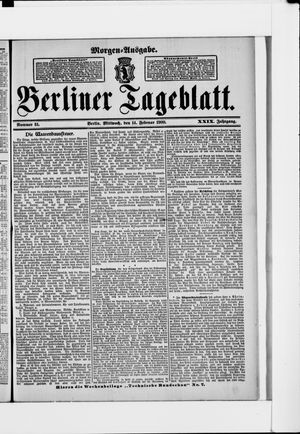 Berliner Tageblatt und Handels-Zeitung vom 14.02.1900