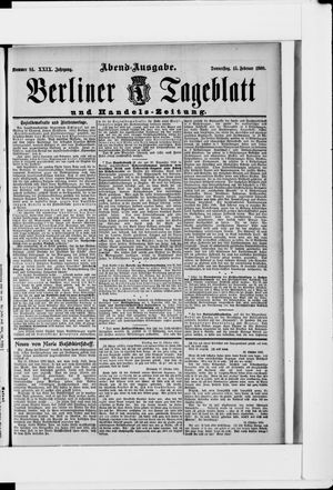 Berliner Tageblatt und Handels-Zeitung vom 15.02.1900