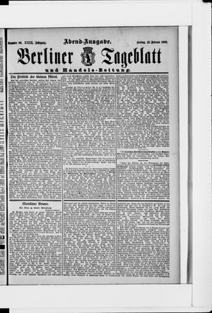Berliner Tageblatt und Handels-Zeitung on Feb 16, 1900