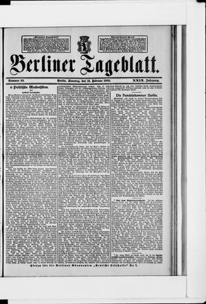 Berliner Tageblatt und Handels-Zeitung vom 18.02.1900