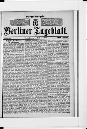 Berliner Tageblatt und Handels-Zeitung on Feb 20, 1900