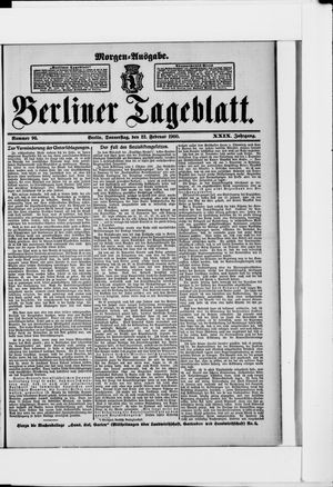 Berliner Tageblatt und Handels-Zeitung vom 22.02.1900