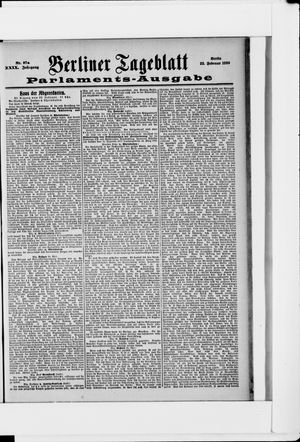 Berliner Tageblatt und Handels-Zeitung on Feb 23, 1900