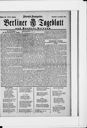 Berliner Tageblatt und Handels-Zeitung vom 24.02.1900