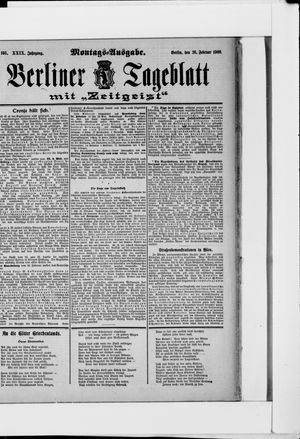 Berliner Tageblatt und Handels-Zeitung vom 26.02.1900